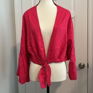 Curations Pineapple Tie Front Cardigan/Coverup NWOT